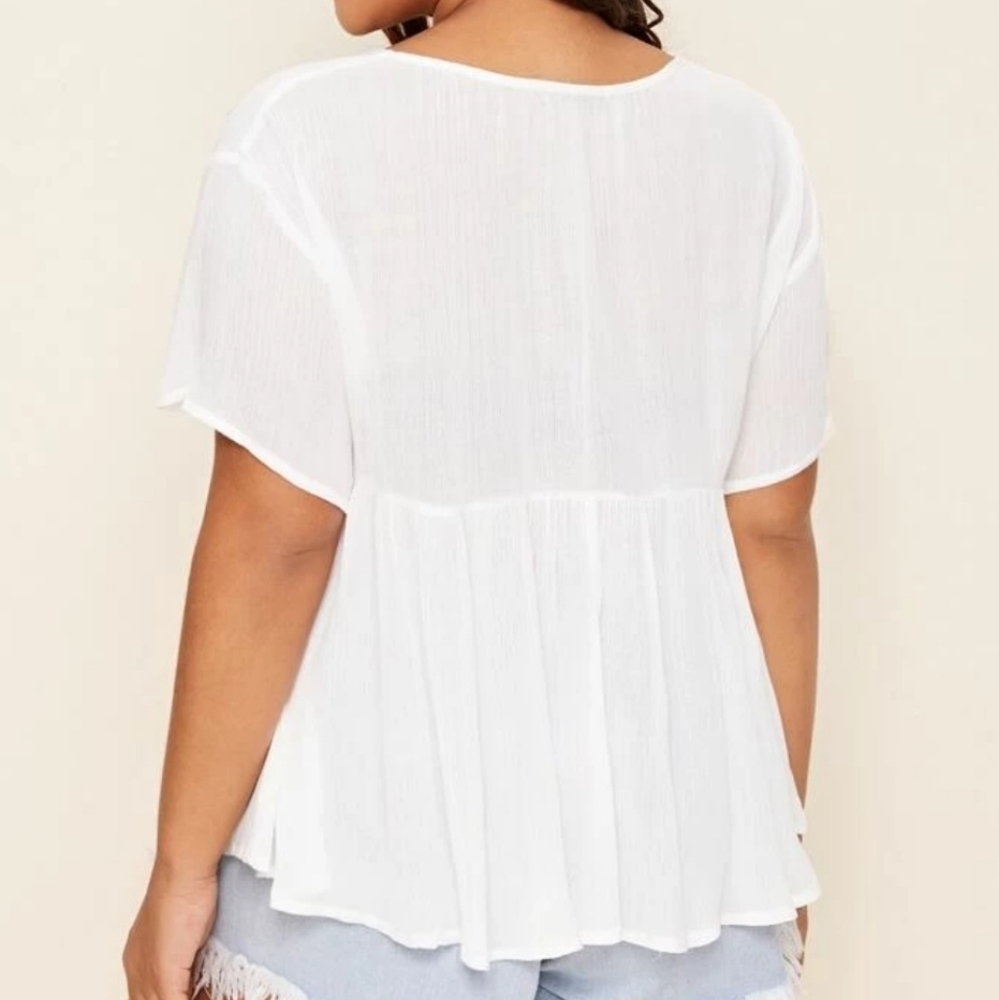 SHEIN  Women's Short-Sleeved Floral Pattern Tunic - Picture 4 of 11